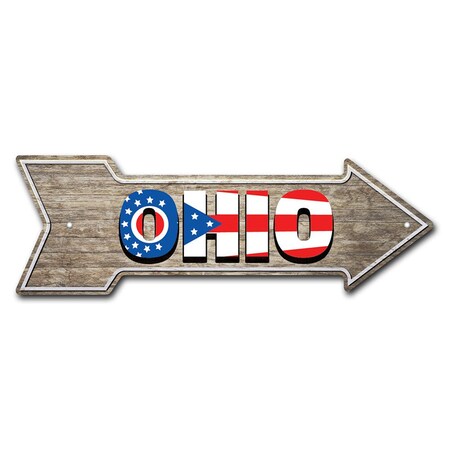 Signmission Ohio Arrow Sign Funny Home Decor 36in Wide P-ARROW12-999699